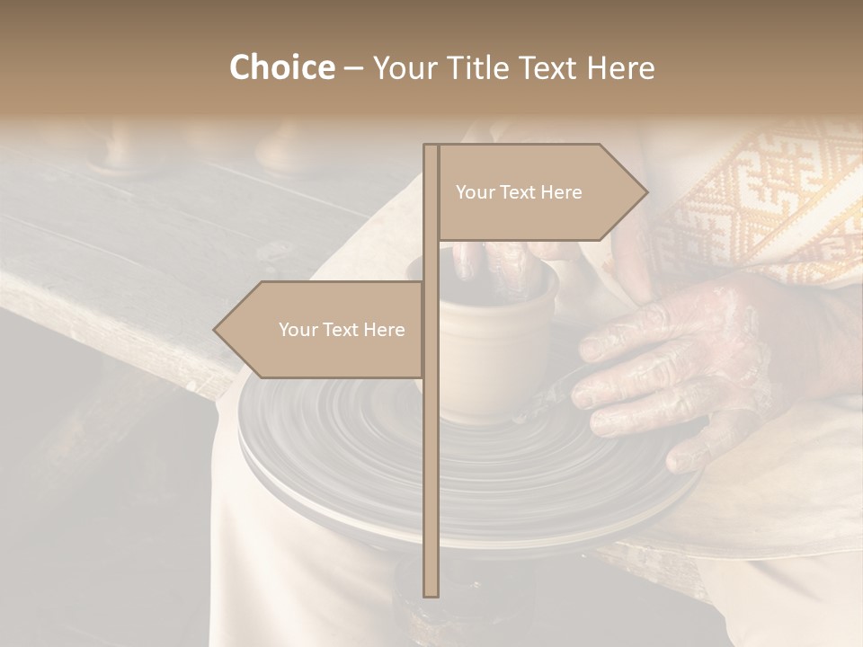 Yellow Finger Rotate PowerPoint Template