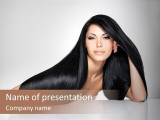 Glamour Sit Hairstyle PowerPoint Template