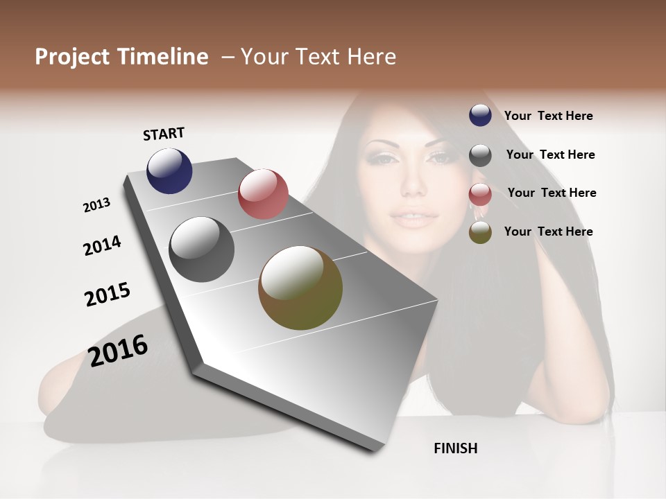 Glamour Sit Hairstyle PowerPoint Template