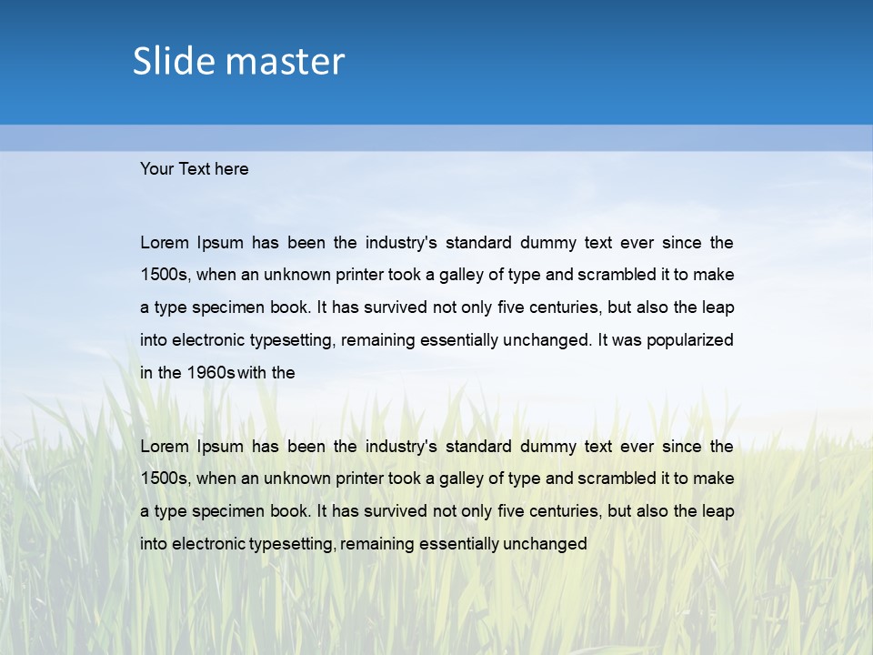 Cloudscape Pasture Plain PowerPoint Template