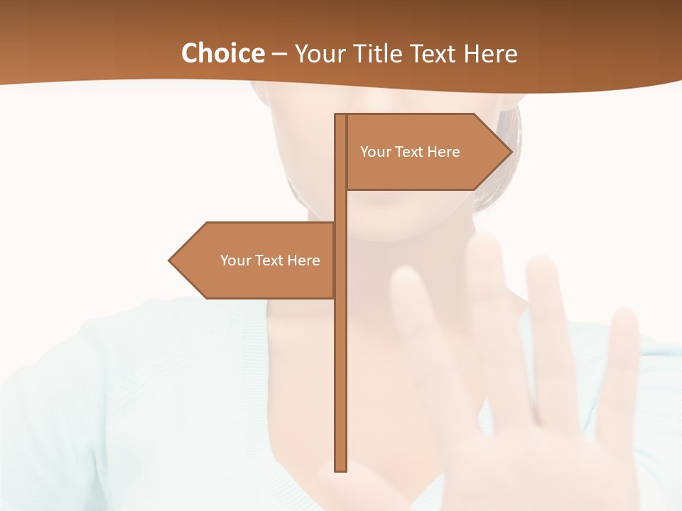 Refusal Bored Hand PowerPoint Template
