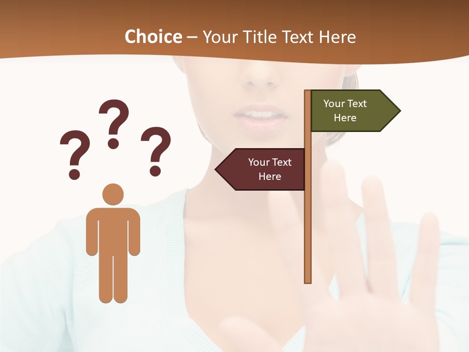 Refusal Bored Hand PowerPoint Template