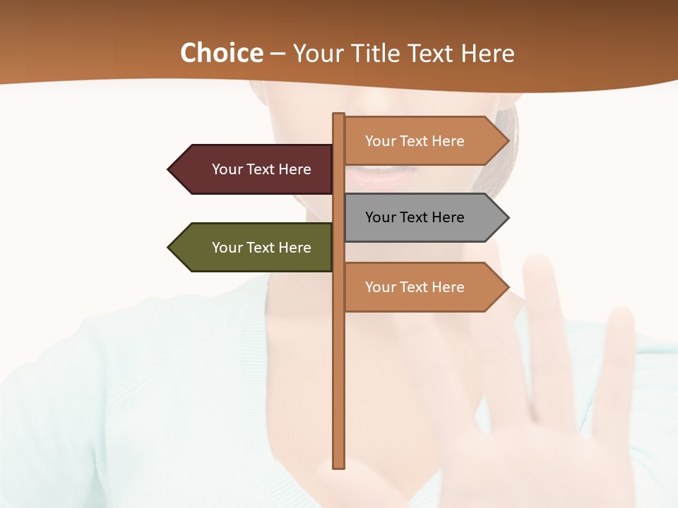 Refusal Bored Hand PowerPoint Template