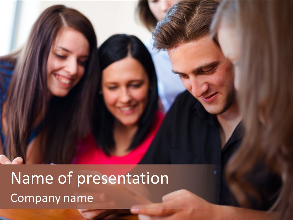 Teenager Group Together PowerPoint Template