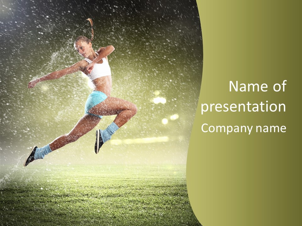 Sky Woman Bicep PowerPoint Template