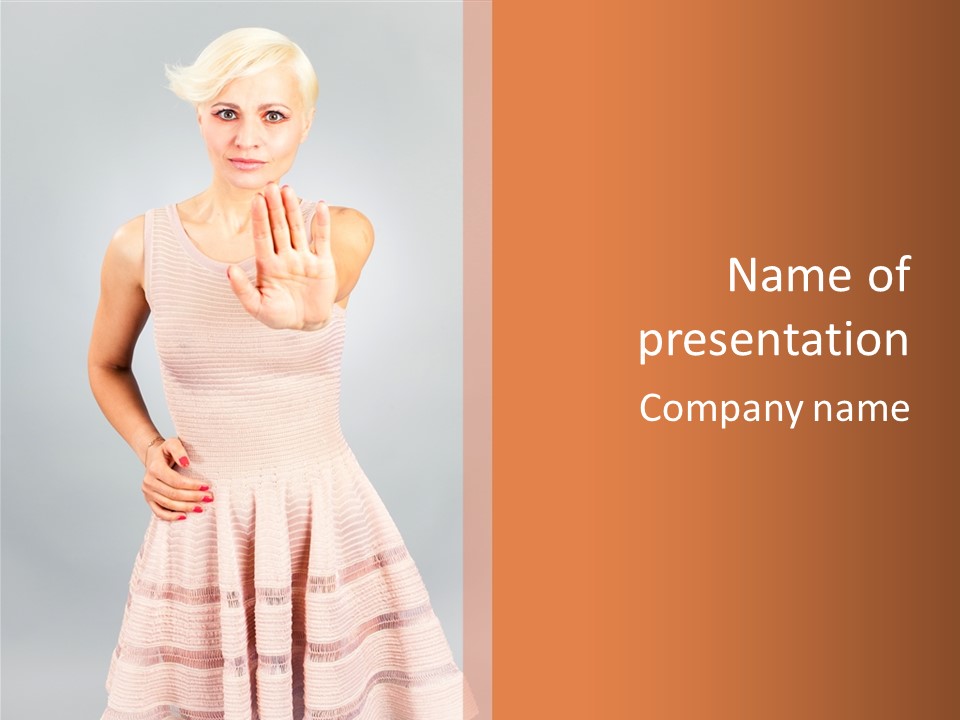 Stop Human Smile PowerPoint Template