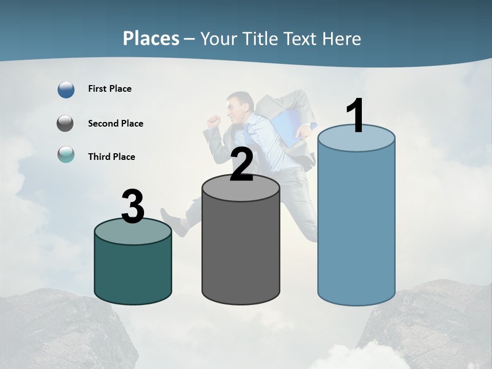 Competition Mountain Cliff PowerPoint Template