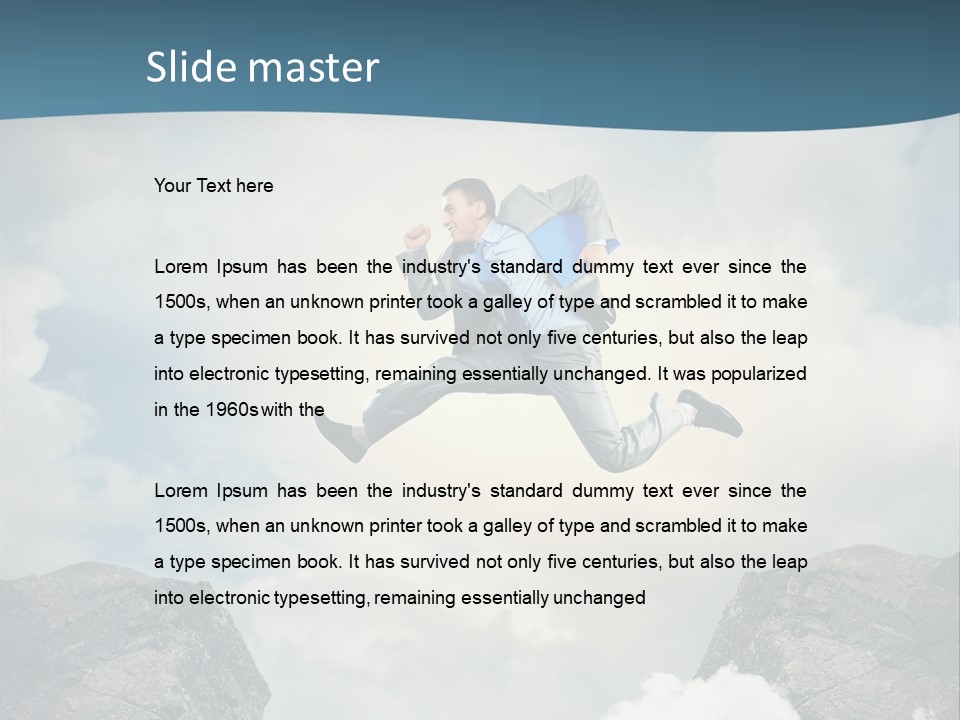 Competition Mountain Cliff PowerPoint Template