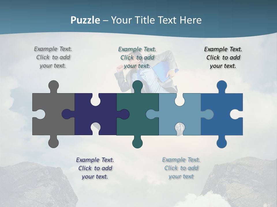 Competition Mountain Cliff PowerPoint Template