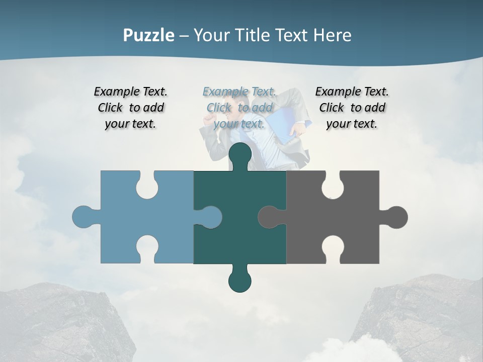 Competition Mountain Cliff PowerPoint Template