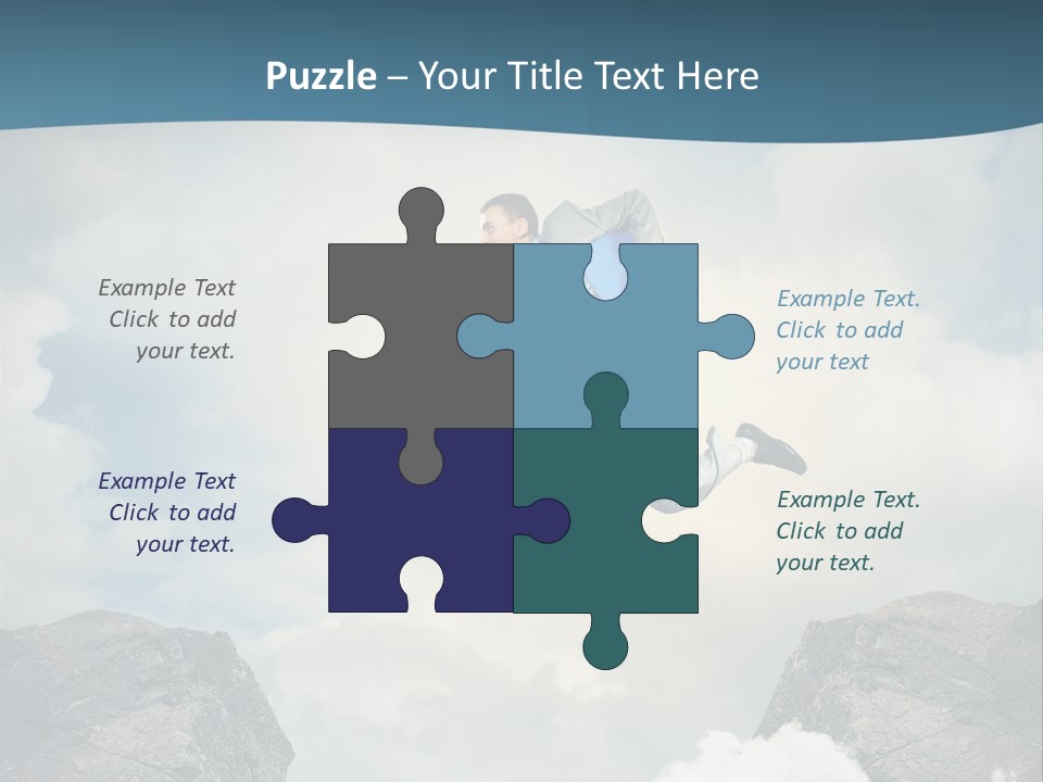 Competition Mountain Cliff PowerPoint Template