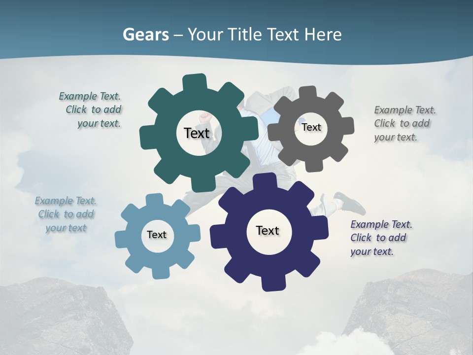 Competition Mountain Cliff PowerPoint Template