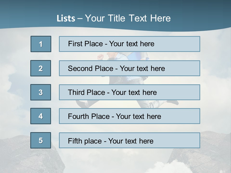 Competition Mountain Cliff PowerPoint Template