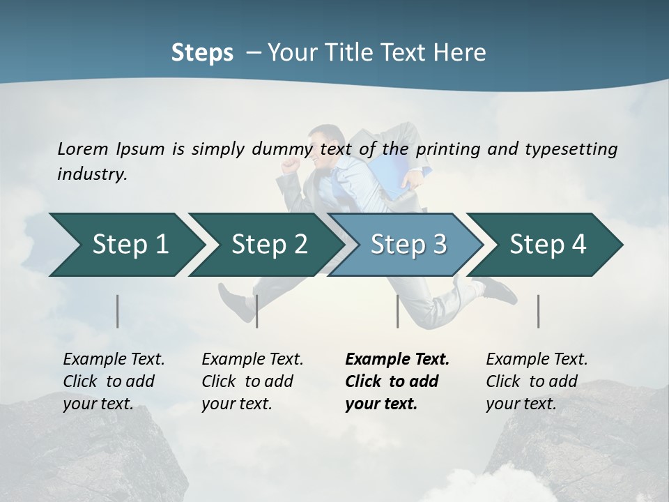 Competition Mountain Cliff PowerPoint Template