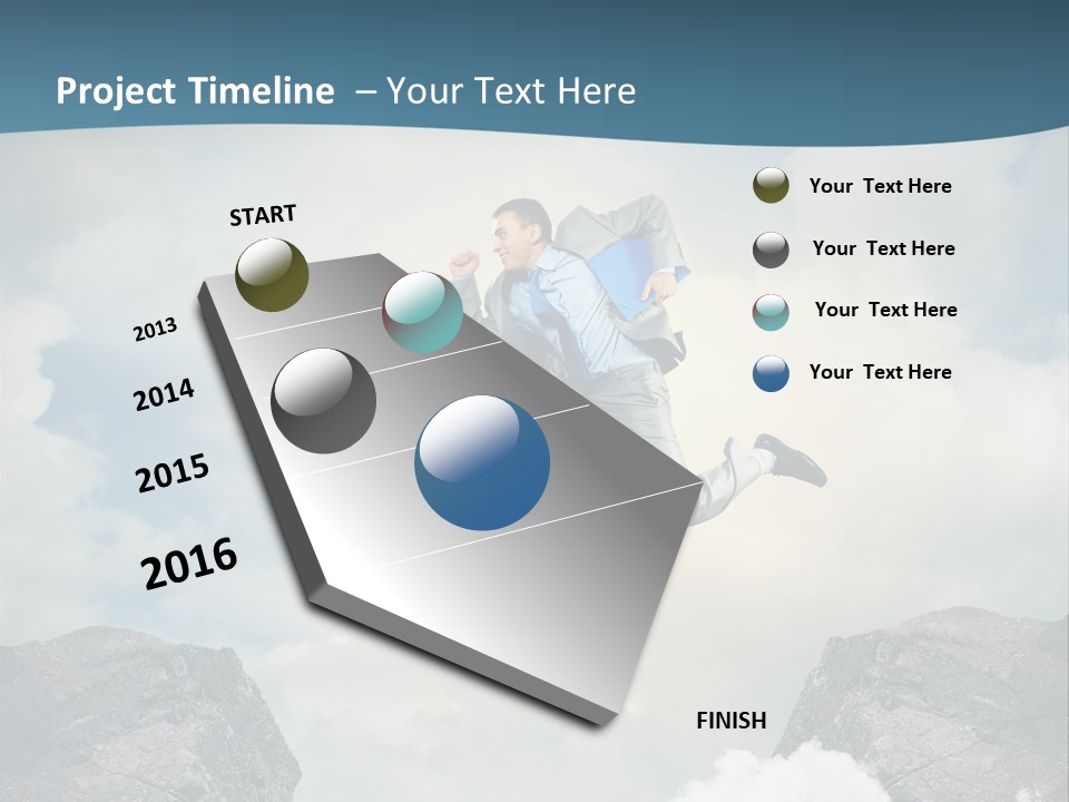 Competition Mountain Cliff PowerPoint Template