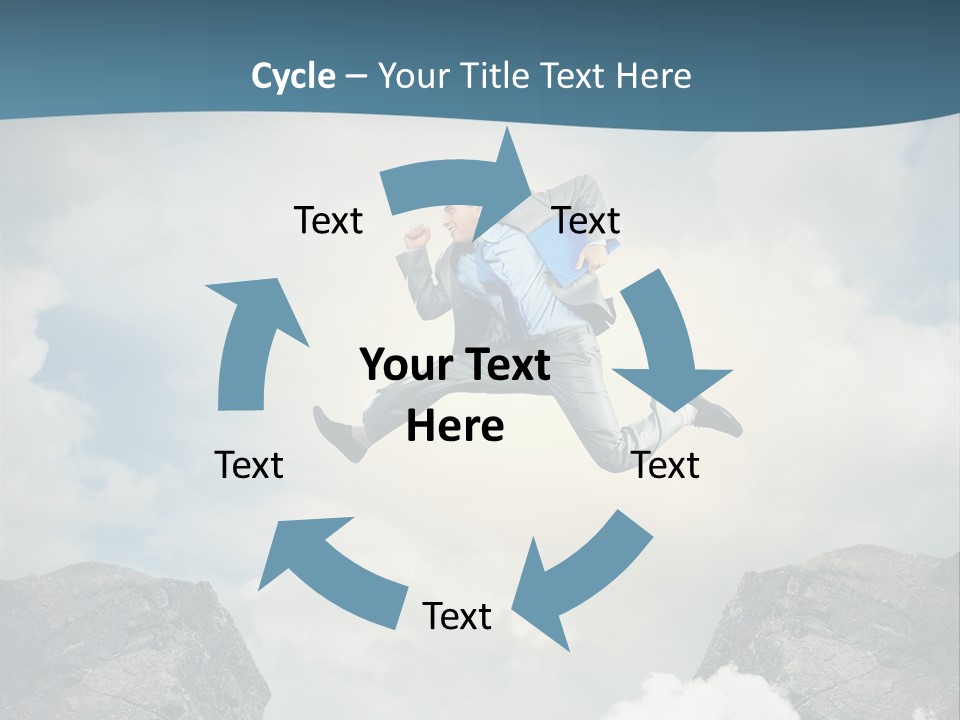 Competition Mountain Cliff PowerPoint Template