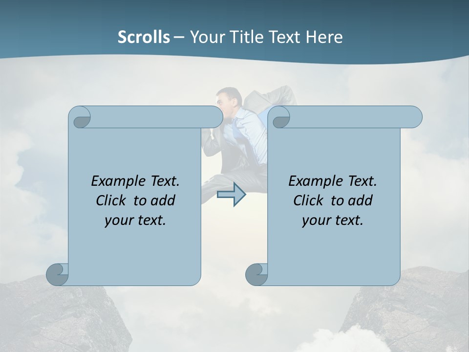 Competition Mountain Cliff PowerPoint Template