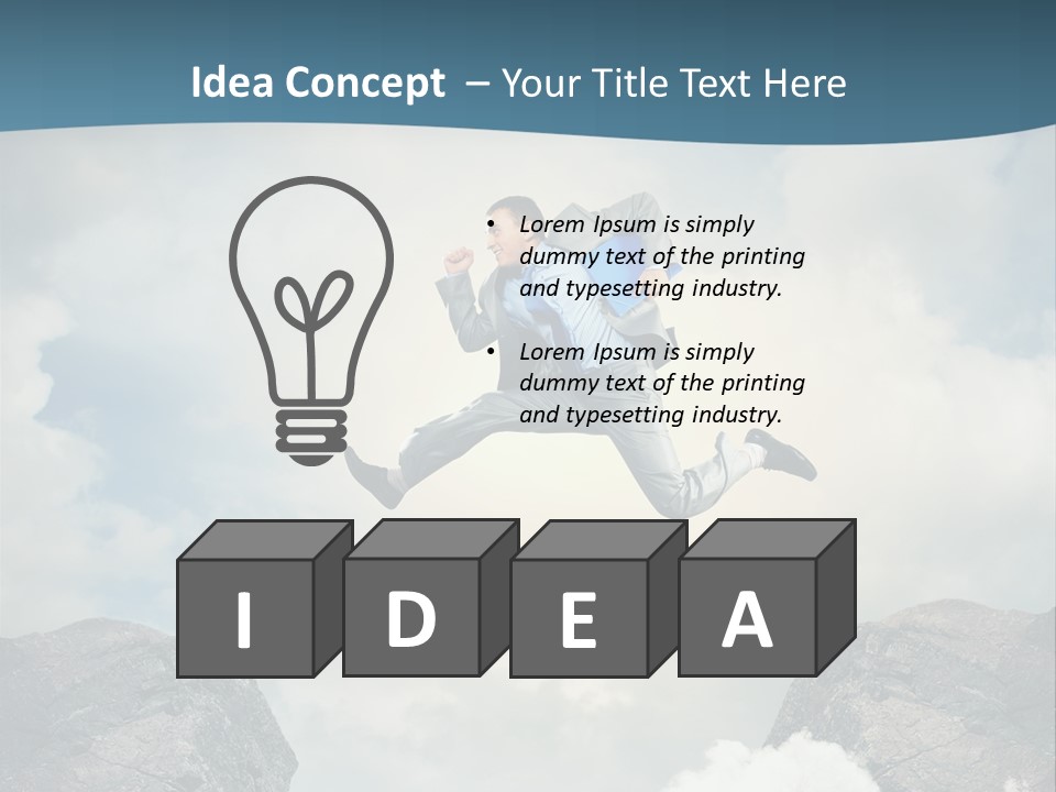 Competition Mountain Cliff PowerPoint Template