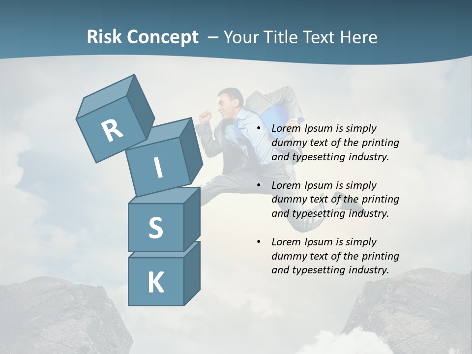 Competition Mountain Cliff PowerPoint Template