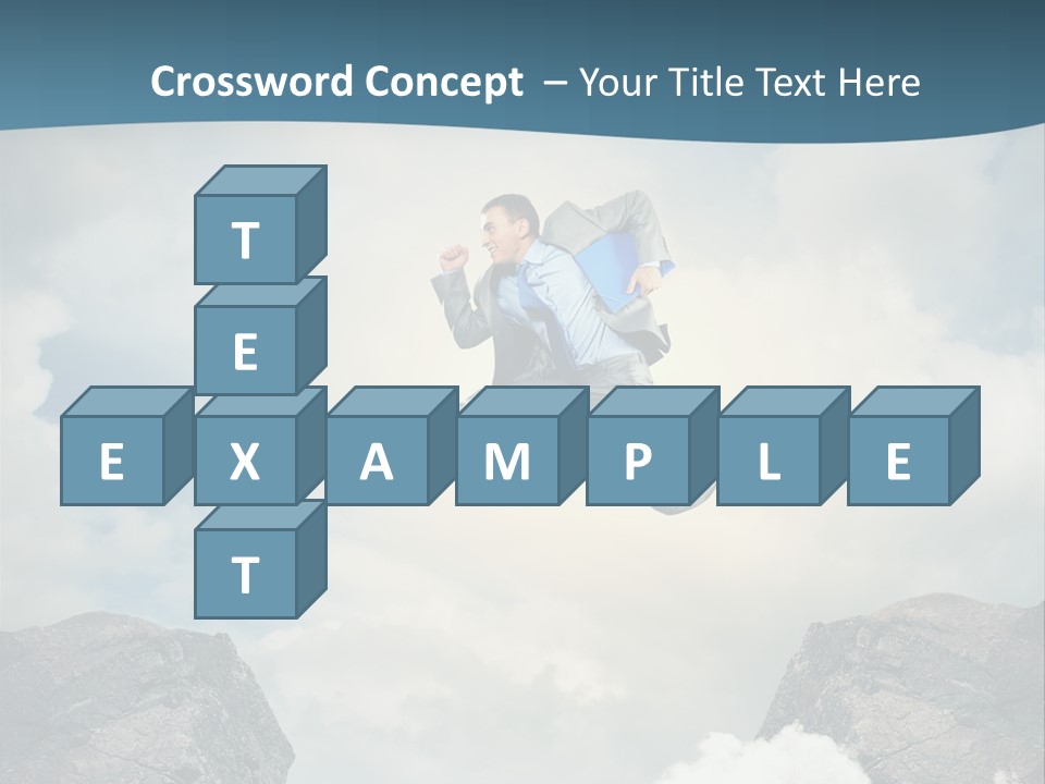 Competition Mountain Cliff PowerPoint Template