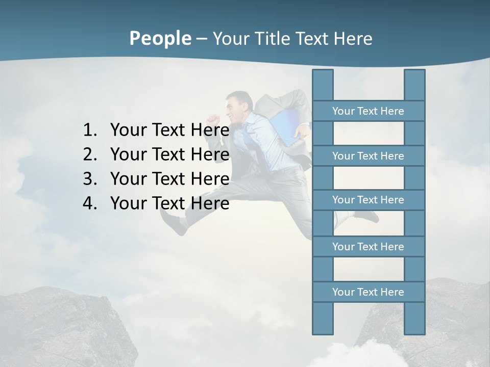 Competition Mountain Cliff PowerPoint Template