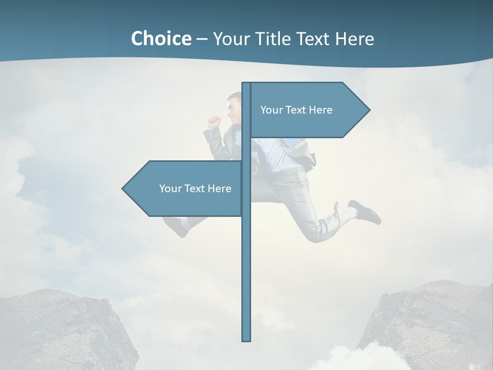 Competition Mountain Cliff PowerPoint Template