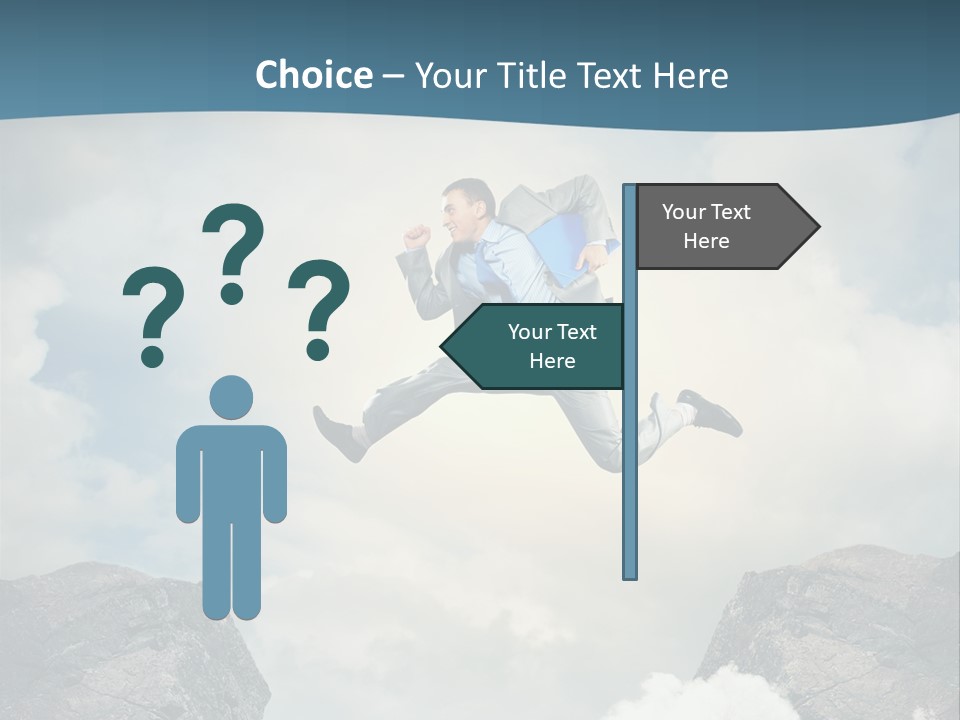 Competition Mountain Cliff PowerPoint Template