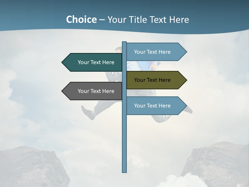 Competition Mountain Cliff PowerPoint Template