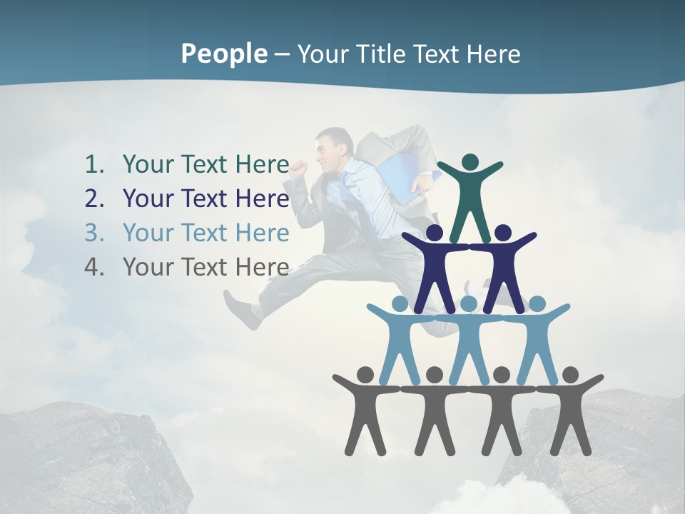 Competition Mountain Cliff PowerPoint Template