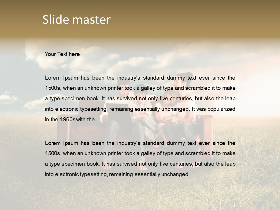 Couch Green Mother PowerPoint Template