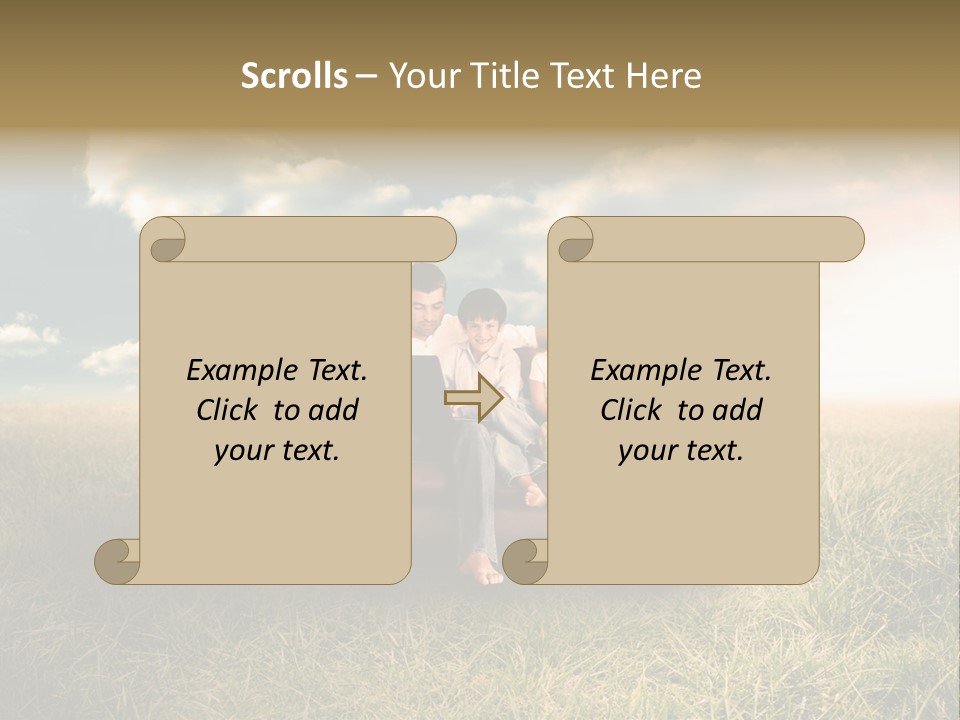 Couch Green Mother PowerPoint Template