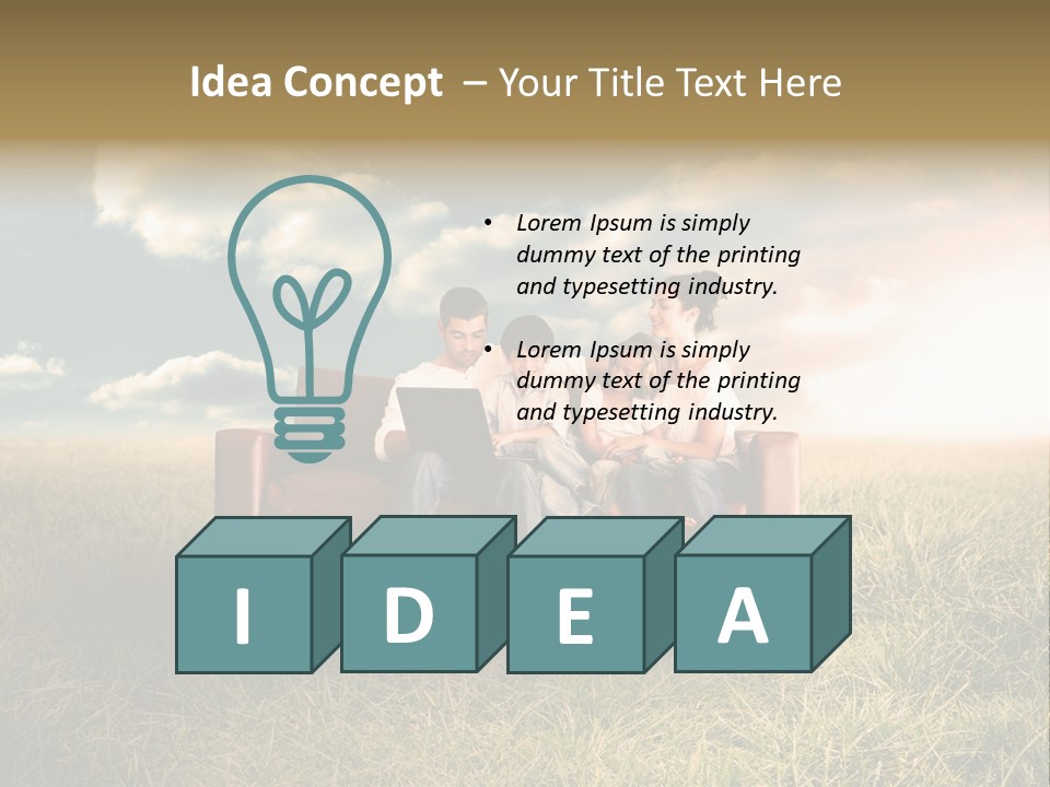 Couch Green Mother PowerPoint Template