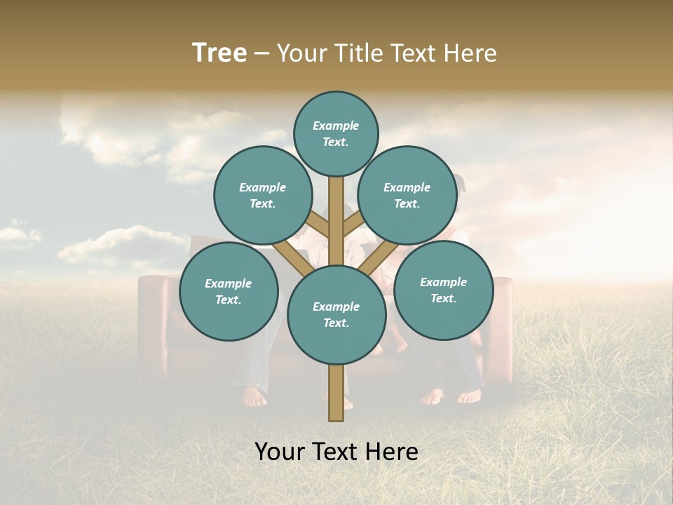 Couch Green Mother PowerPoint Template