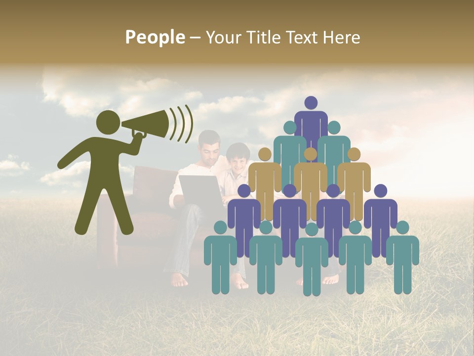 Couch Green Mother PowerPoint Template