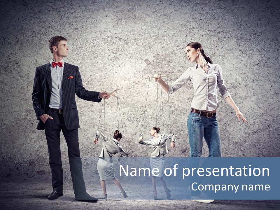 Dictator Doll Marionette PowerPoint Template