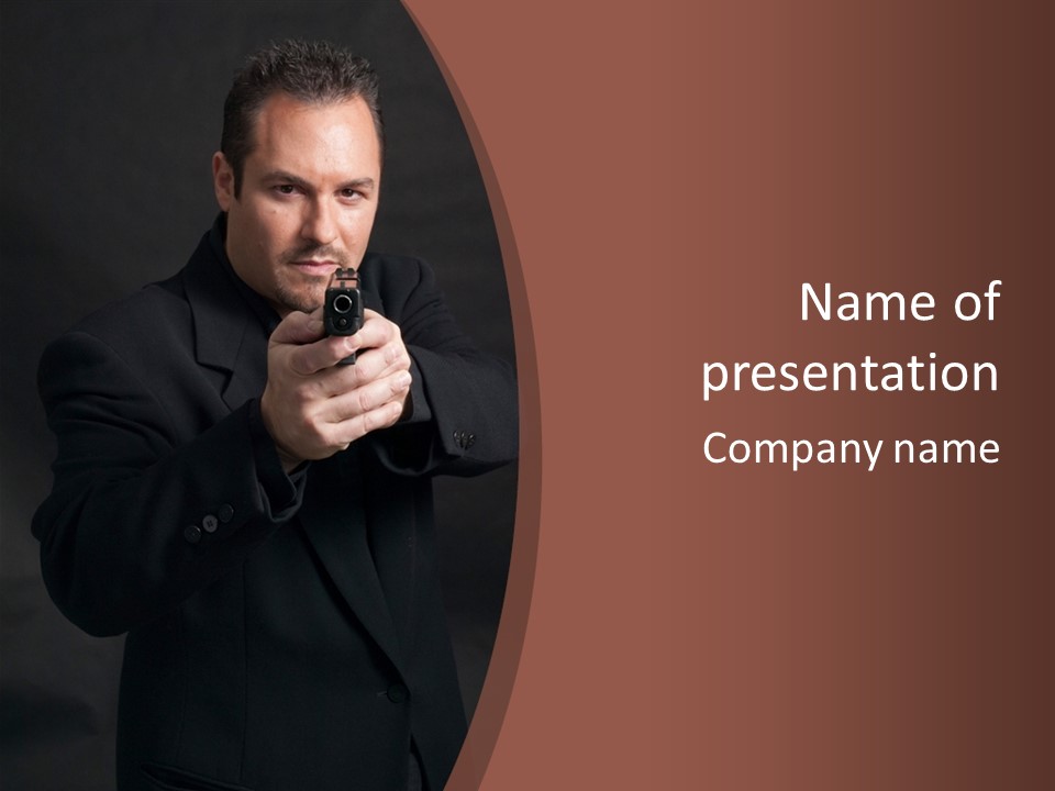 Violence Businessman Secret PowerPoint Template