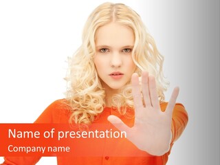 Denial Gesture Showing PowerPoint Template