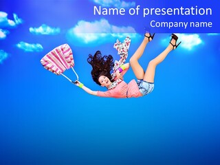 Cartoon Model Grass PowerPoint Template