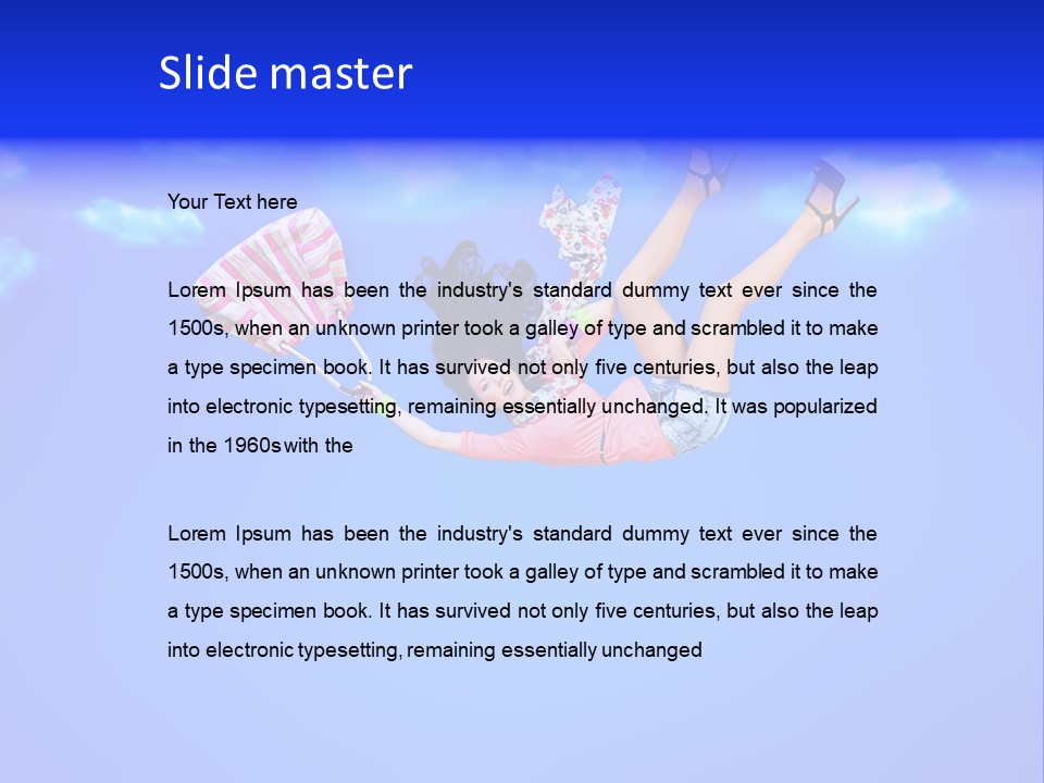 Cartoon Model Grass PowerPoint Template