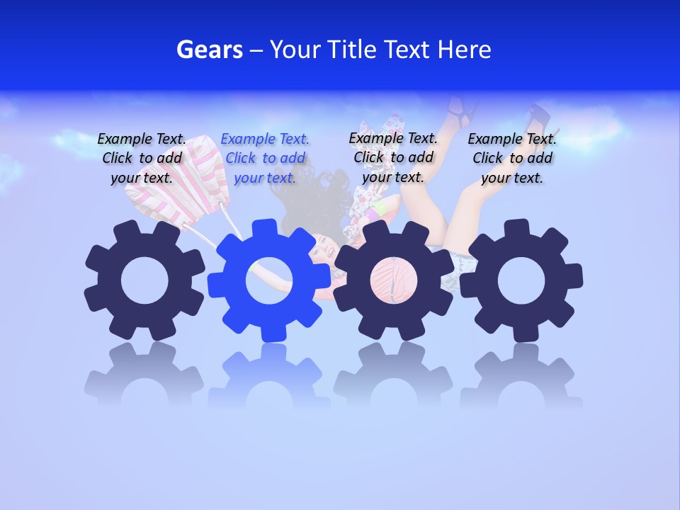 Cartoon Model Grass PowerPoint Template