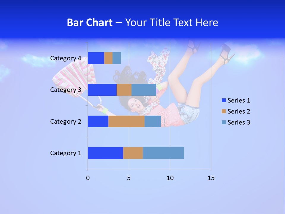 Cartoon Model Grass PowerPoint Template