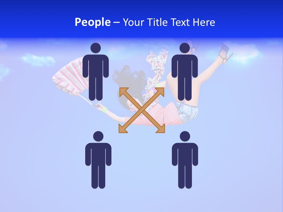 Cartoon Model Grass PowerPoint Template