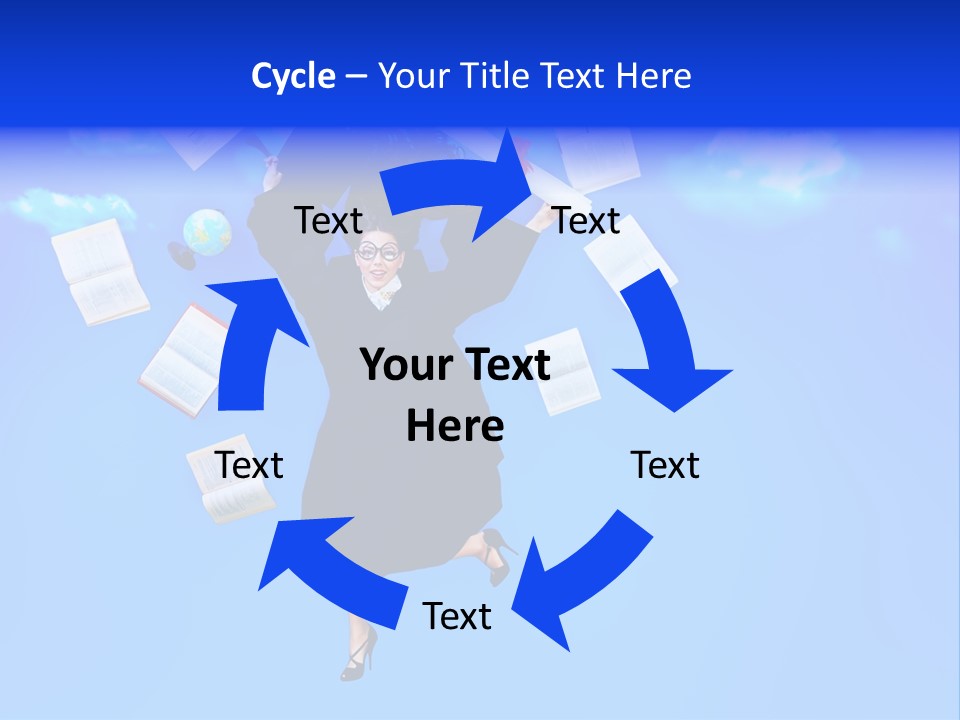 School University Textbook PowerPoint Template