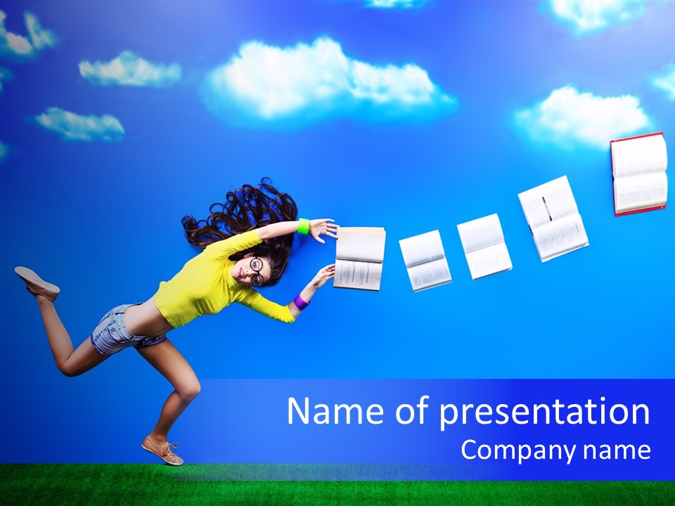 Flying Metaphor Education PowerPoint Template