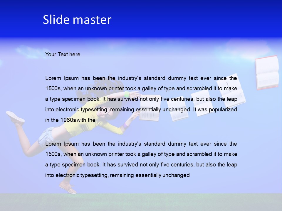 Flying Metaphor Education PowerPoint Template