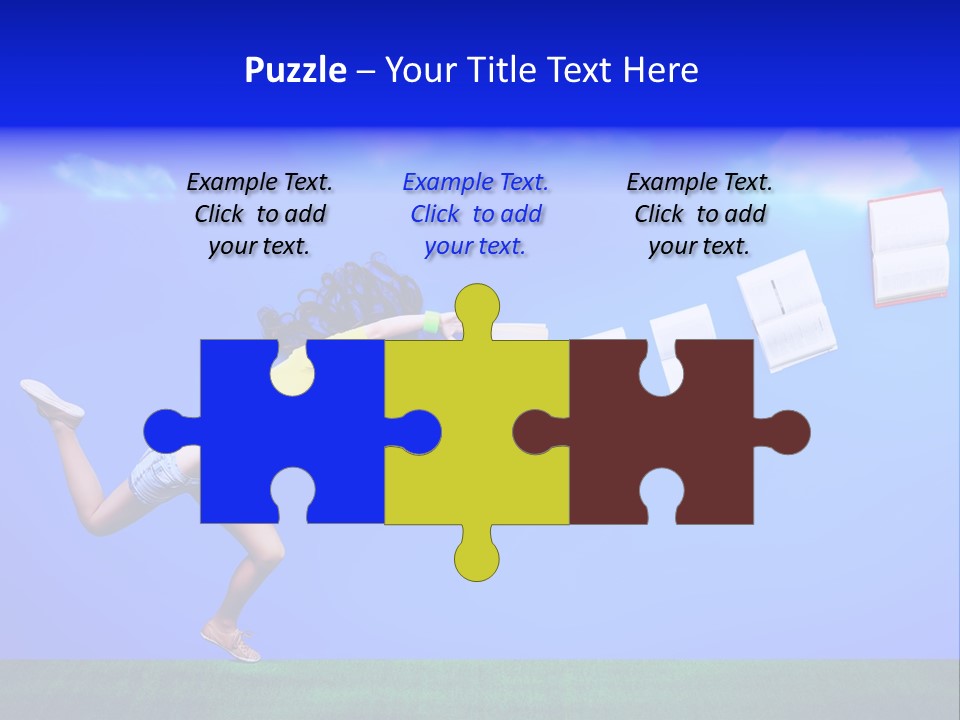 Flying Metaphor Education PowerPoint Template