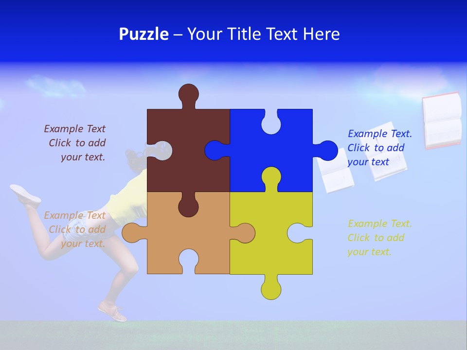 Flying Metaphor Education PowerPoint Template