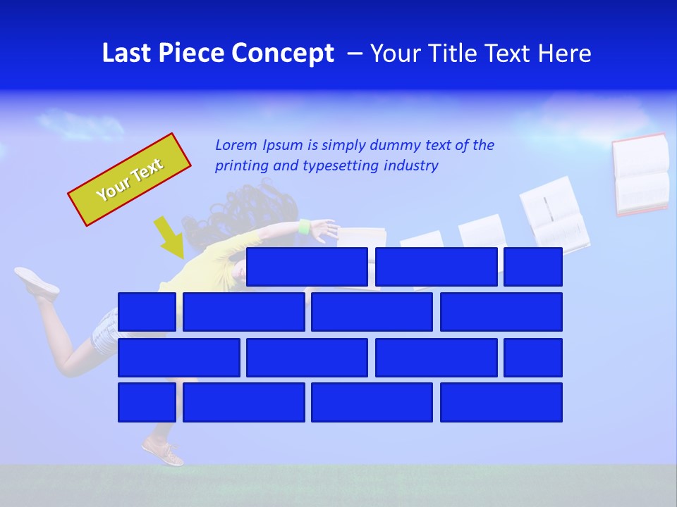Flying Metaphor Education PowerPoint Template