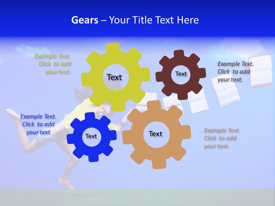 Flying Metaphor Education PowerPoint Template