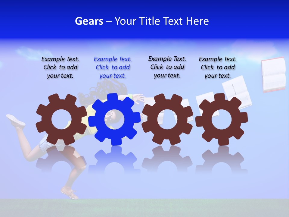 Flying Metaphor Education PowerPoint Template